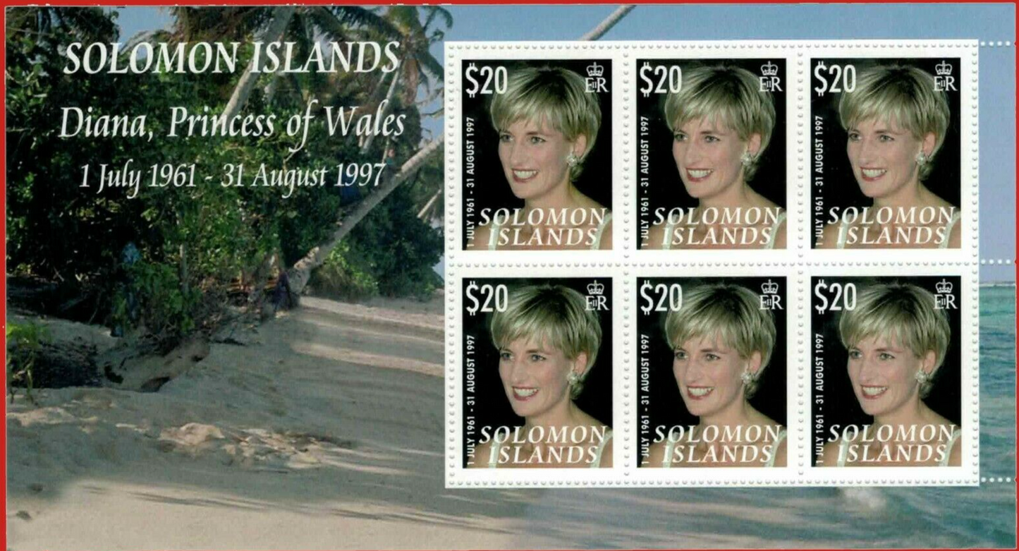2007 Solomon Islands 1099 Princess Diana $20 miniature sheet ZAYIX 0209AM41M