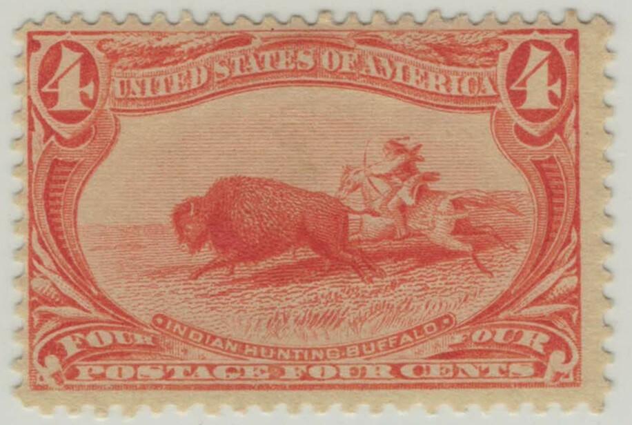 US 287 MH FVF 4c Indian Hunting Buffalo Trans-Mississippi ZAYIX 1223X0052