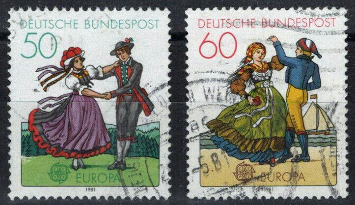 ZAYIX -1981 Germany 1349-1350 Used Europa CEPT Traditional Dance 113022S105M
