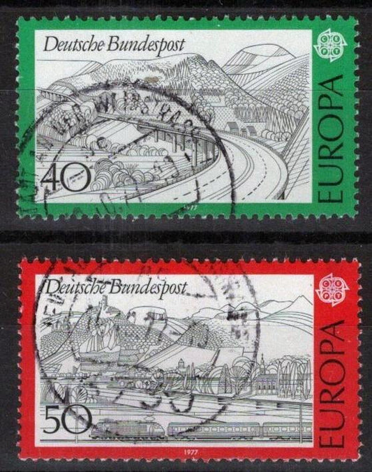 Germany 1248-1249 Used 1977 Europa CEPT Trains Highways ZAYIX 113022S137M