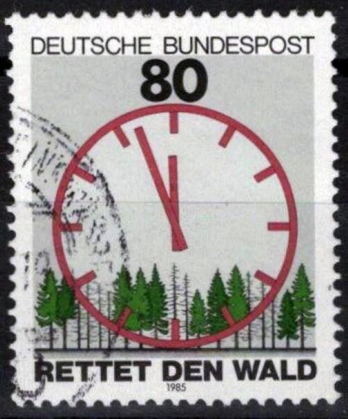 Germany 1445 Used 1985 Forest Preservation Clocks ZAYIX 113022S112M