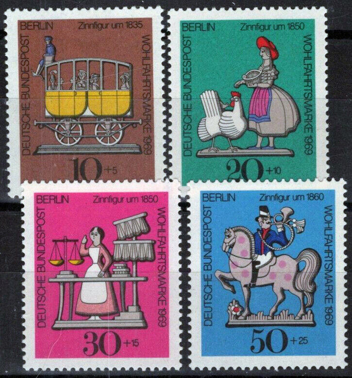 ZAYIX - Germany-Berlin 9NB65-68 MNH Tin Toys semi-postal 113022S93