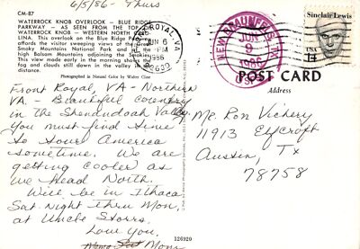 US First Day Cover FDC Maxi Card Mountains Waterrock Knob ZAYIX 0924M0487