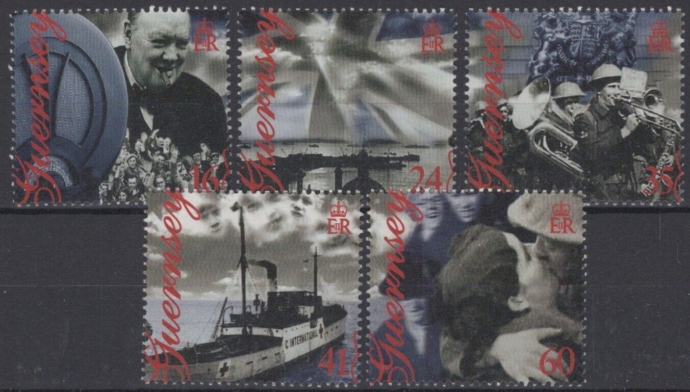 ZAYIX Great Britain Guernsey 553-557 MNH WWII Liberation Germany 012922S24