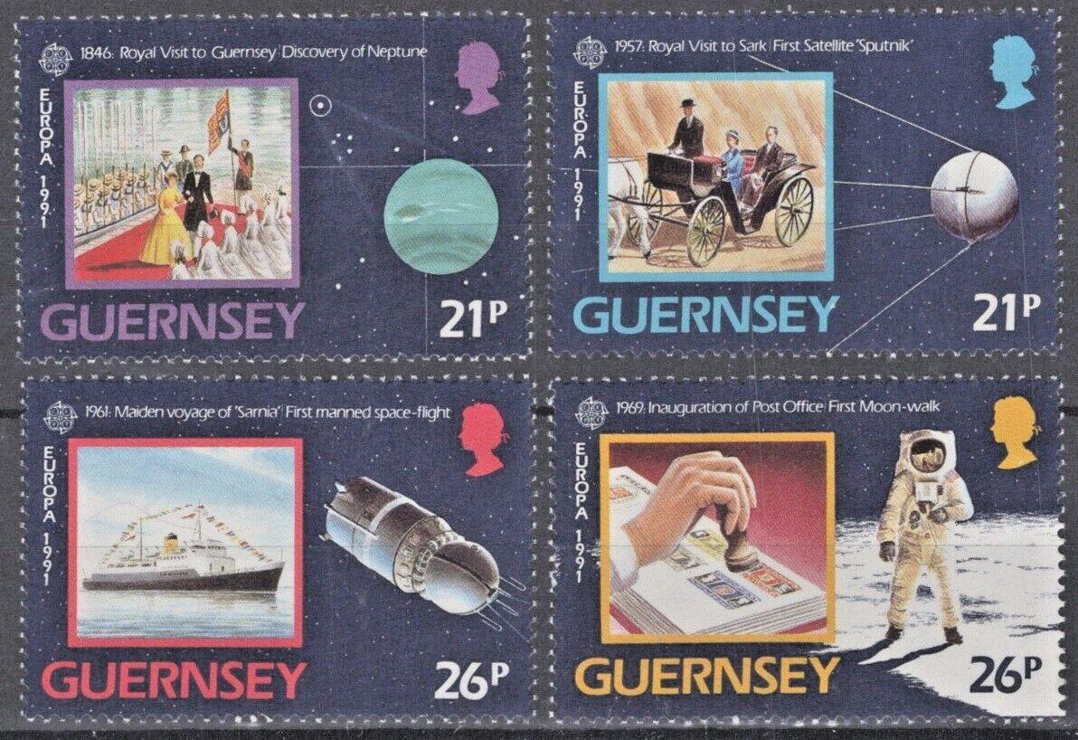 ZAYIX Great Britain Guernsey 449-452 MNH Europa Ships Communications 012922S09M