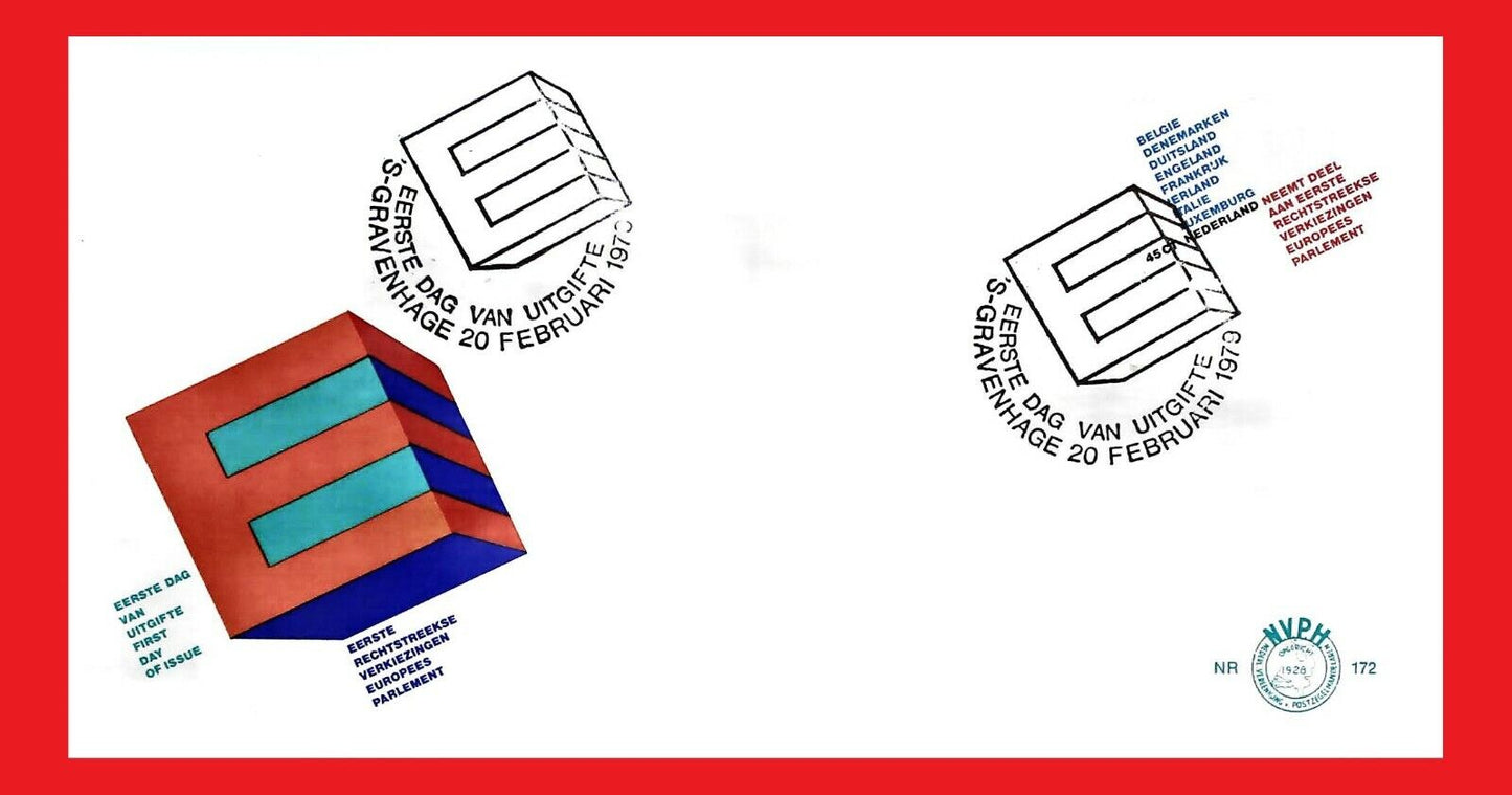 ZAYIX - 1979 Netherlands 585 FDC & Maxicard - European Parliament elections