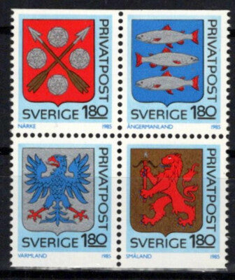 Sweden 1534-1537 MNH Coat of Arms Birds Lions Fish Zayix Stamps ZAYIX 0125S0115