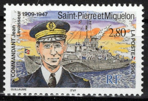 St. Pierre & Miquelon 623 MNH Commandant Jean Levasseur ZAYIX 0524S0211M