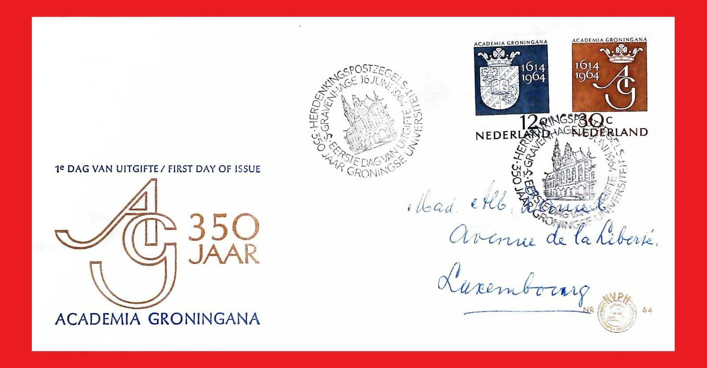 ZAYIX - 1963 Netherlands 423-24 / Mi 822-23 FDC - Anniv. Groningen University