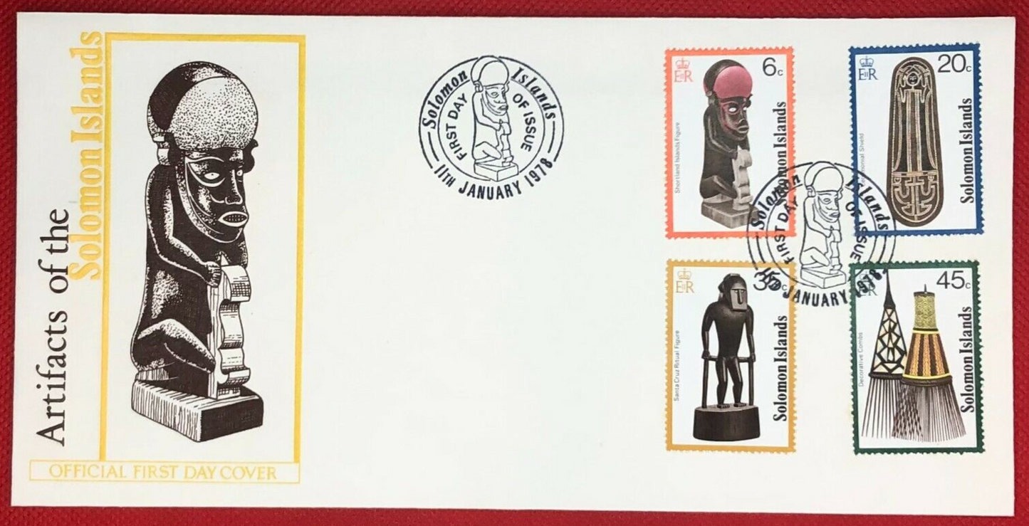 1978 Solomon Islands FDC Indigenous Art Artifacts Carving ZAYIX