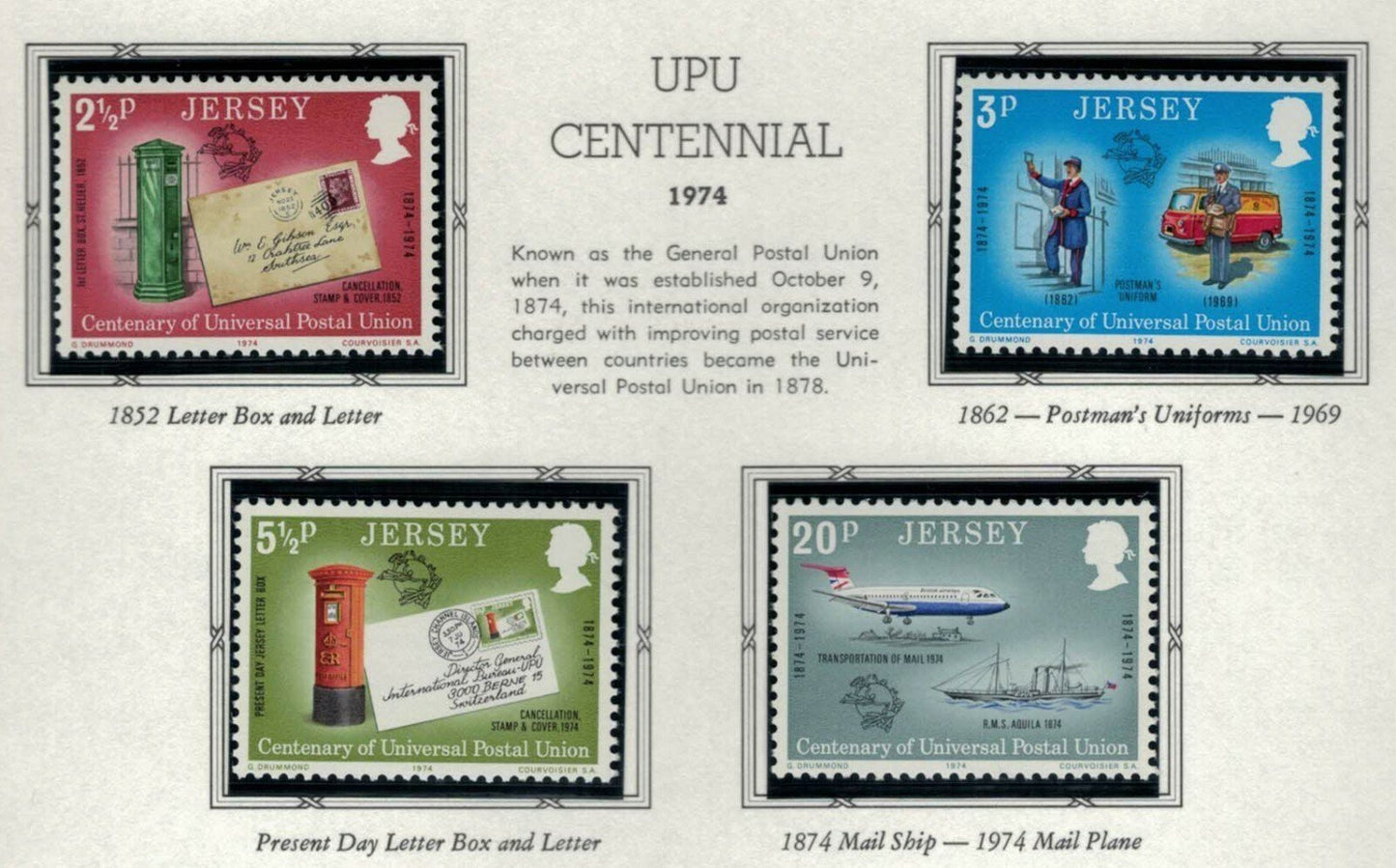 Jersey 99-102 MNH 1974 UPU Centennial Postal Service ZAYIX 020522S14M