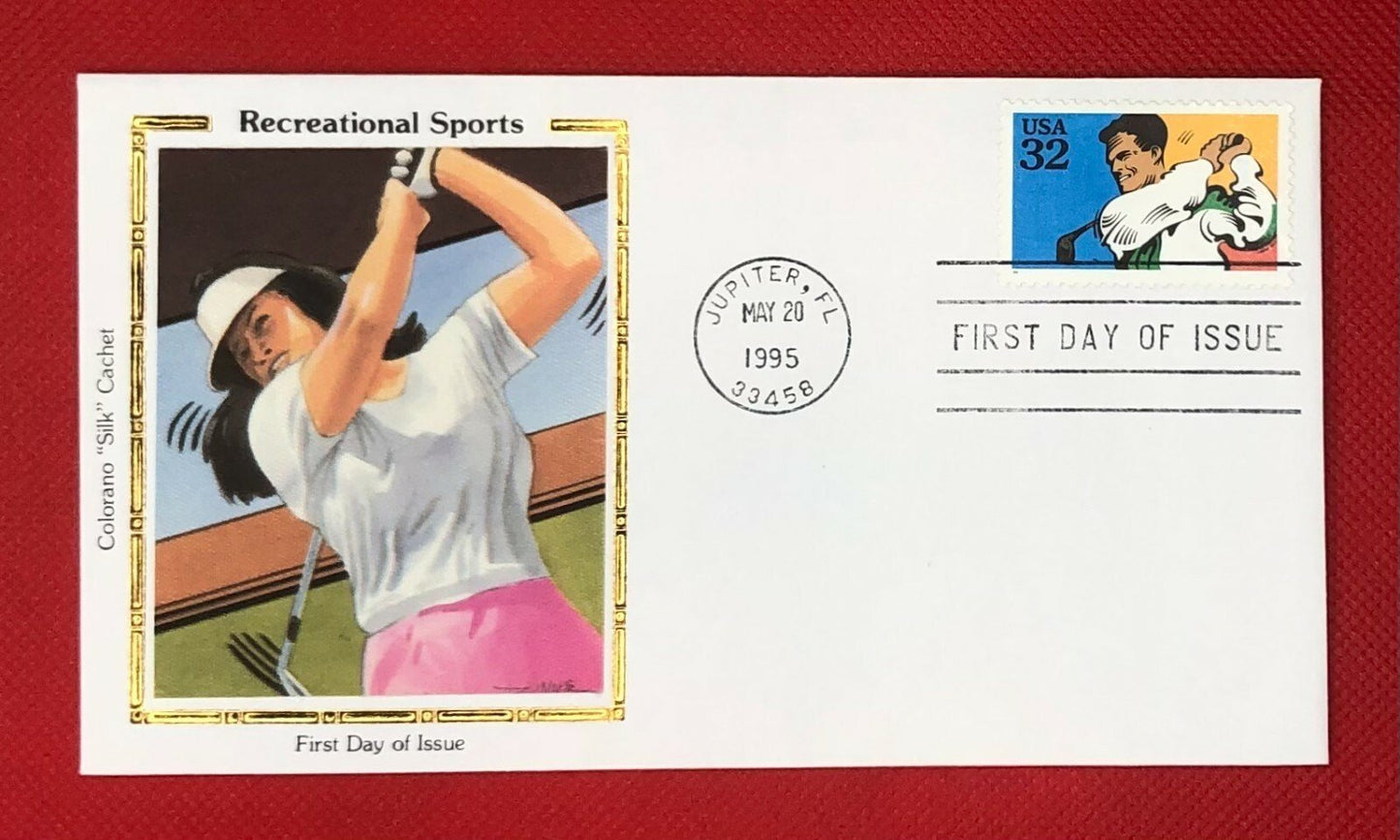 US 2961-65 FDC Colorano Recreational Sports Tennis Golf Bowling ZAYIX 110821SM24