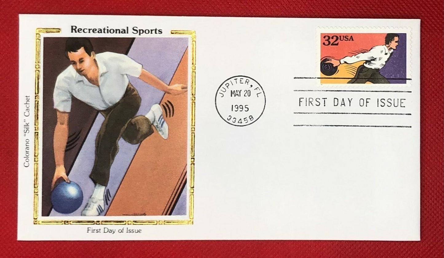 US 2961-65 FDC Colorano Recreational Sports Tennis Golf Bowling ZAYIX 110821SM24