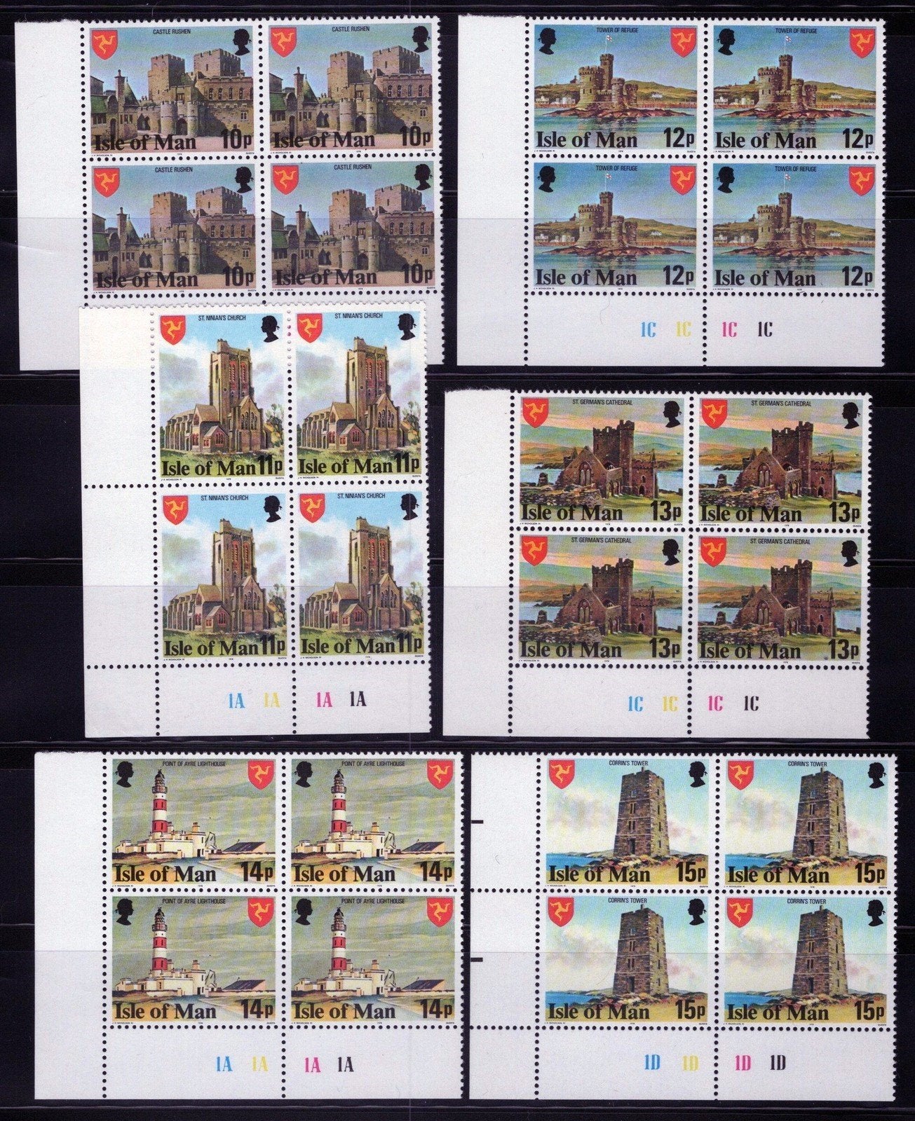 Isle of Man 113-129 MNH Landmarks Architecture Flowers Cats ZAYIX 121022SM158
