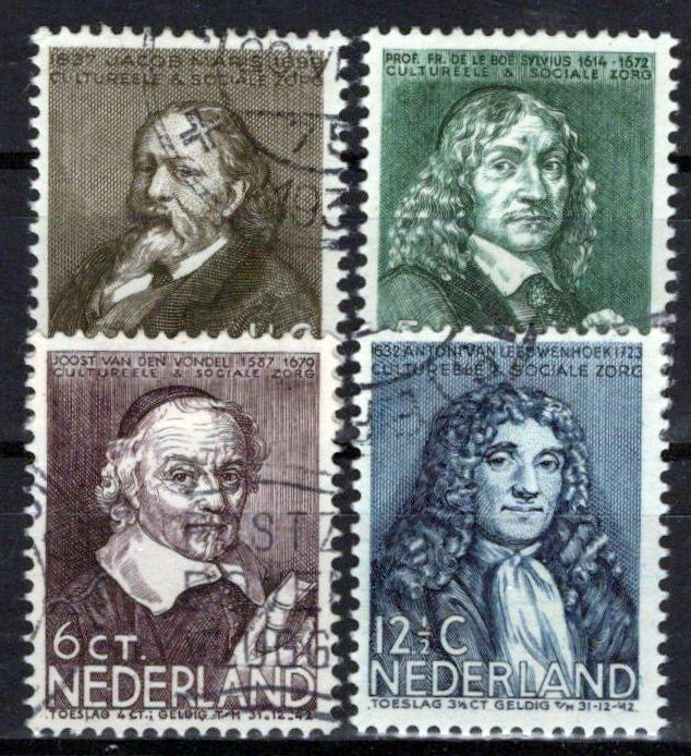 Netherlands B94-B97 Used Semi-Postal Painter Medical Poet Zayix Stamps 0225S0506