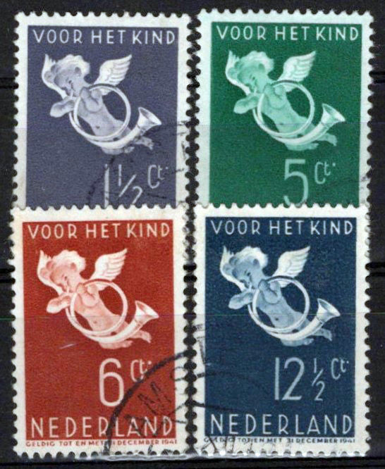 Netherlands B90-B93 CTO Semi-Postal Cherub Angels Zayix Stamps 0225S0513