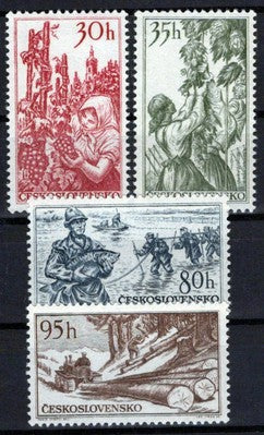 Czechoslovakia 766-769 MNH Agriculture Fishing Lumber Zayix Stamps 0325S0347