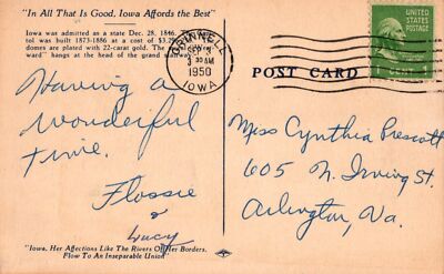 US First Day Cover FDC Maxi Card Iowa State Flag Architecture ZAYIX 0924M0415