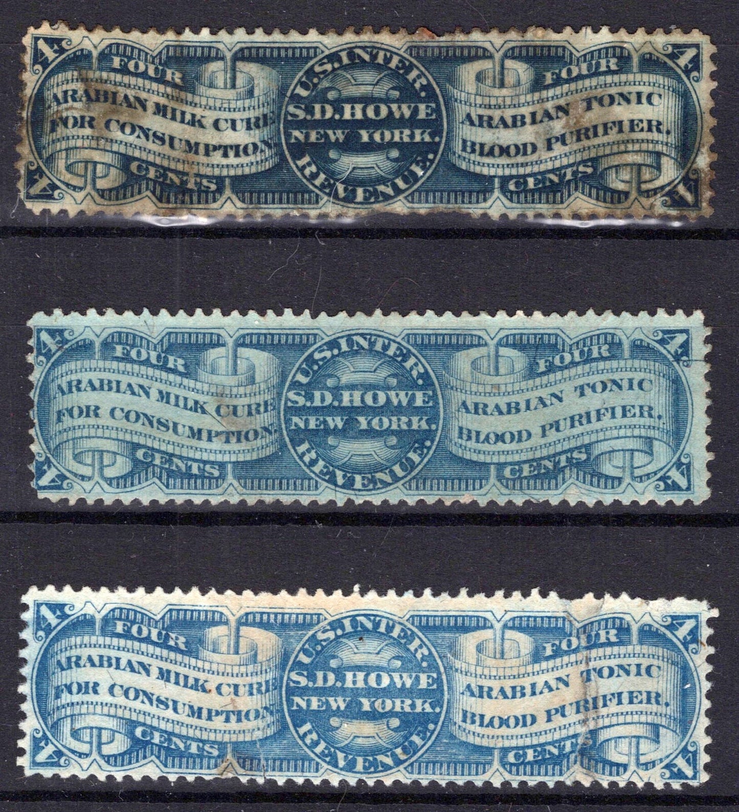 US Revenue Stamps Medicine RS137b Arabian Milk varieties ZAYIX 0824MAR115