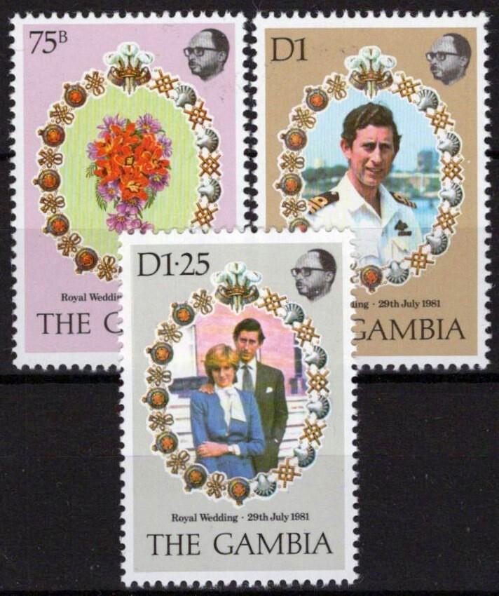 Gambia 426-428 MNH Royal Wedding Lady Diana Prince Charles ZAYIX