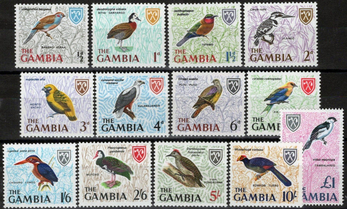 Gambia 215-227 MH Birds Nature Kingfisher Ducks Eagles ZAYIX
