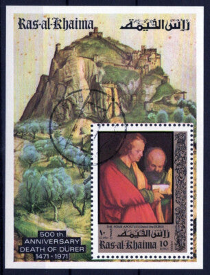 Ras Al Khaimah Block 106 CTO Artist Durer Painting 4 Holy Men ZAYIX 121722S95M