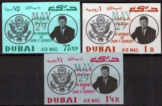 Dubai C52-C54 MNH Imperf Overprint J.F. Kennedy Politician ZAYIX 121722S123M