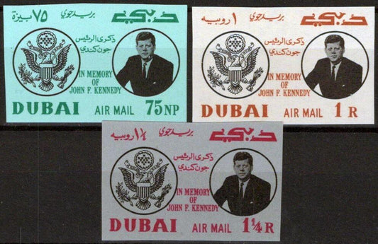Dubai C25-C27 MNH Imperf J.F. Kennedy Politician US Seal ZAYIX 121722S122M