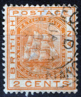 Br. Guiana 73 Used 1876 2c Orange Ship ZAYIX 041123S177M