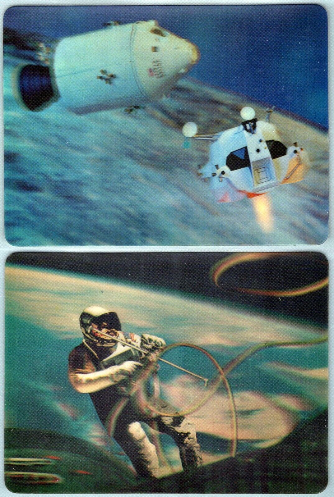 Postcards 3-Dimensional Space Astronauts Cape Canaveral Cancel ZAYIX 0624M0085