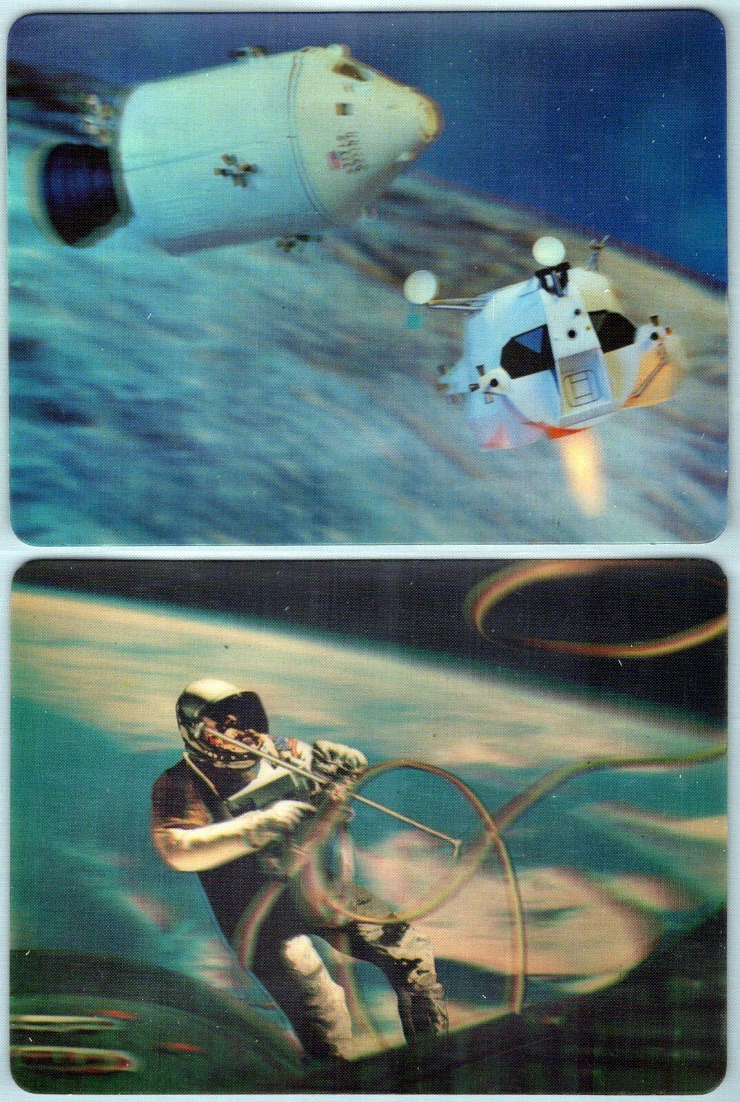 3-Dimensional Space Astronauts Postcards, Cape Canaveral Cancel ZAYIX 0624M0085
