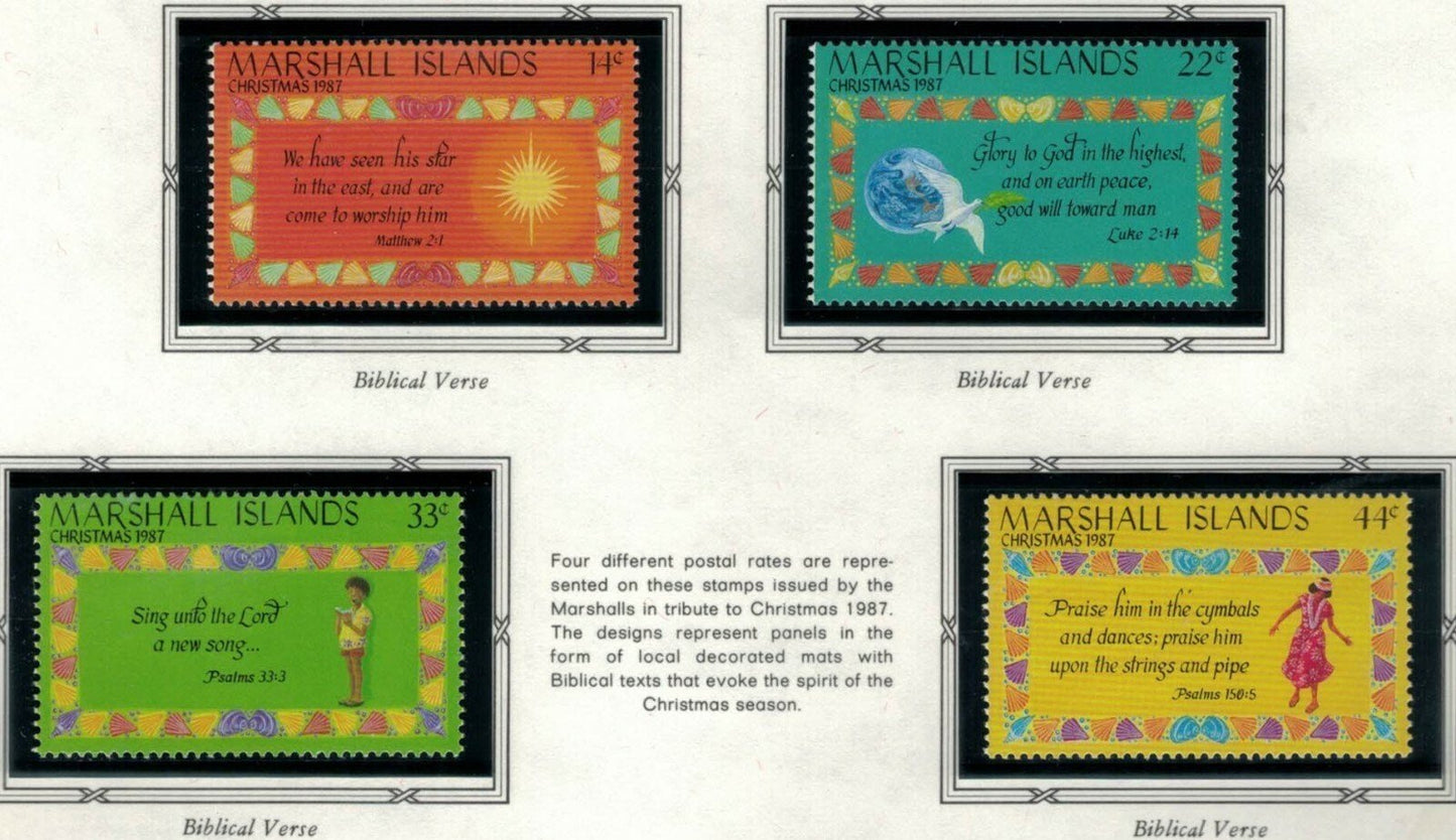 Marshall Islands 160-163 MNH Christmas Religion Bible Verses ZAYIX 021622S13