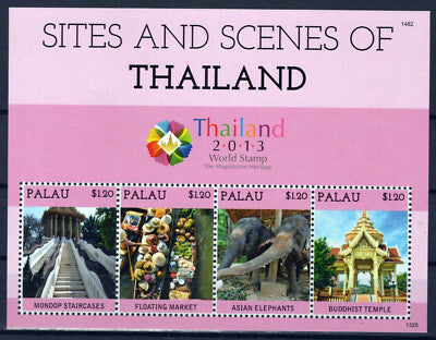 Palau 1159 MNH Sites & Scenes Thailand Architecture Food Animals ZAYIX 0701M0011