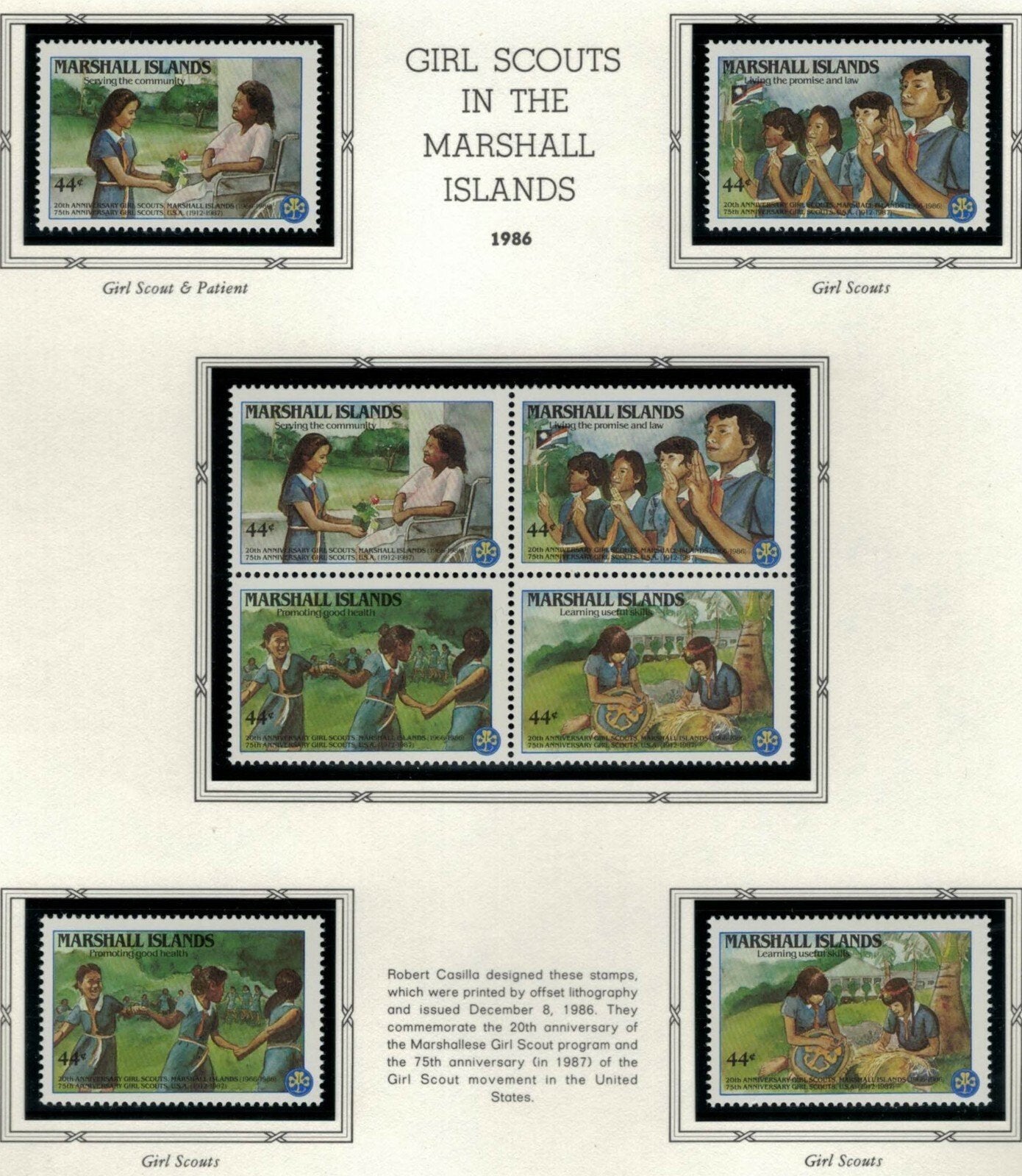 Marshall Islands C9-C12a Air Post MNH Girl Scouts ZAYIX 021622S20