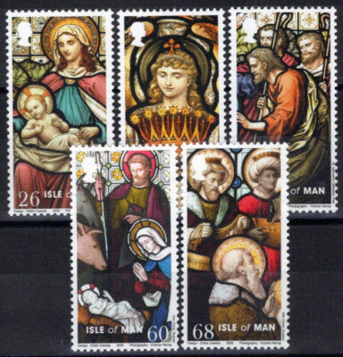 Isle of Man 1128-1132 MNH Christmas Stained Glass Madonna ZAYIX 061223SM160M