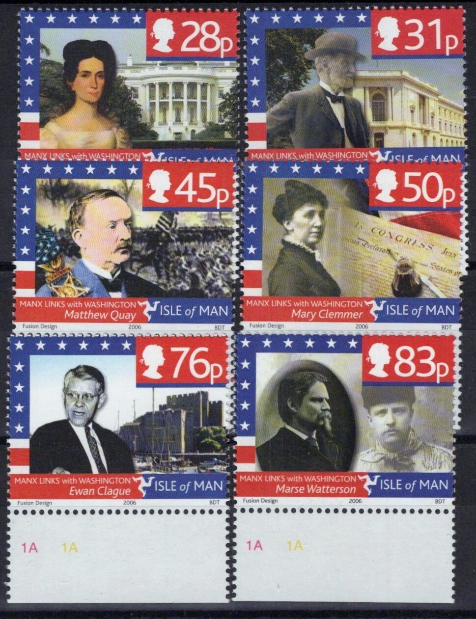 Isle of Man 1151-1156 MNH Manx Ties Washington D.C. ZAYIX 061223SM164M