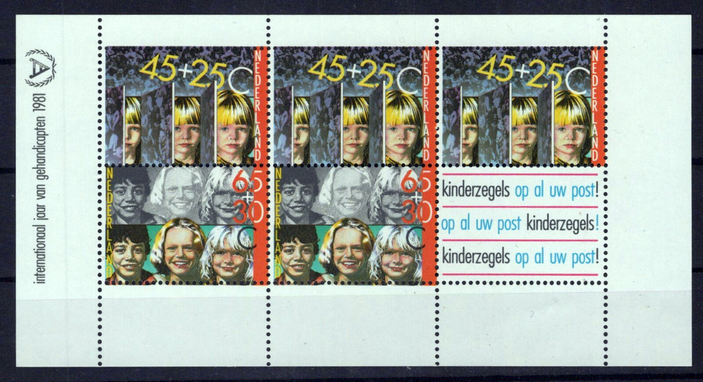 Netherlands B576a MNH Semi-Postal Intl. Year of Disabled Zayix Stamps 0125M0434M