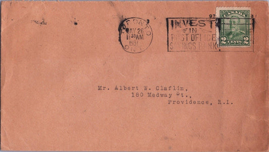 Canada Cover 1931 INVEST IN POST OFFICE SAVINGS BANK booklet stamp ZAYIX 053122SM13