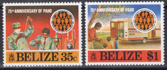 ZAYIX Belize 393-394 MNH Medical Laboratory Children 082322S240