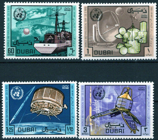 Dubai 121-124 MNH Meteorology Ships Planes Satellites ZAYIX 032323S87