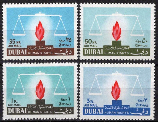 Dubai C39-C42 MH Air Post Human Rights Scales & Flames ZAYIX 032323S82