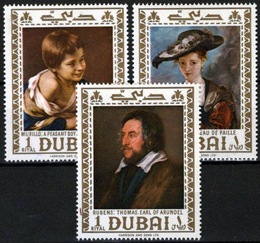 Dubai 273-275 MH Famous Paintings Rubens Murillo Portraits ZAYIX 032323S98