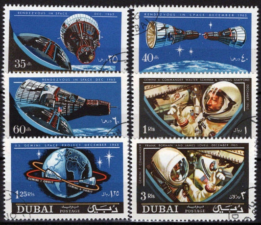Dubai 231 A-236 A CTO Space Astronauts Gemini 6 & 7 ZAYIX 032723S31