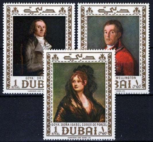 Dubai 292-294 MH Paintings Artist Goya Portraits ZAYIX 032323S99