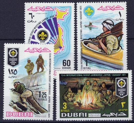 Dubai 147-150 MNH Boy Scouts Jamboree Kayaks Maps ZAYIX 032323S89M