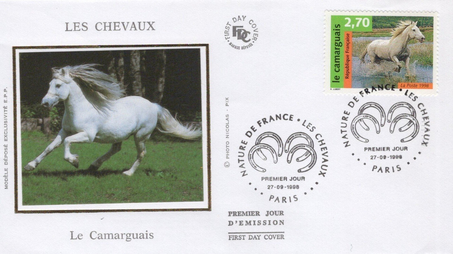 France First Day Cover & Maximum Card Horses in Pasture ZAYIX 0125M0418