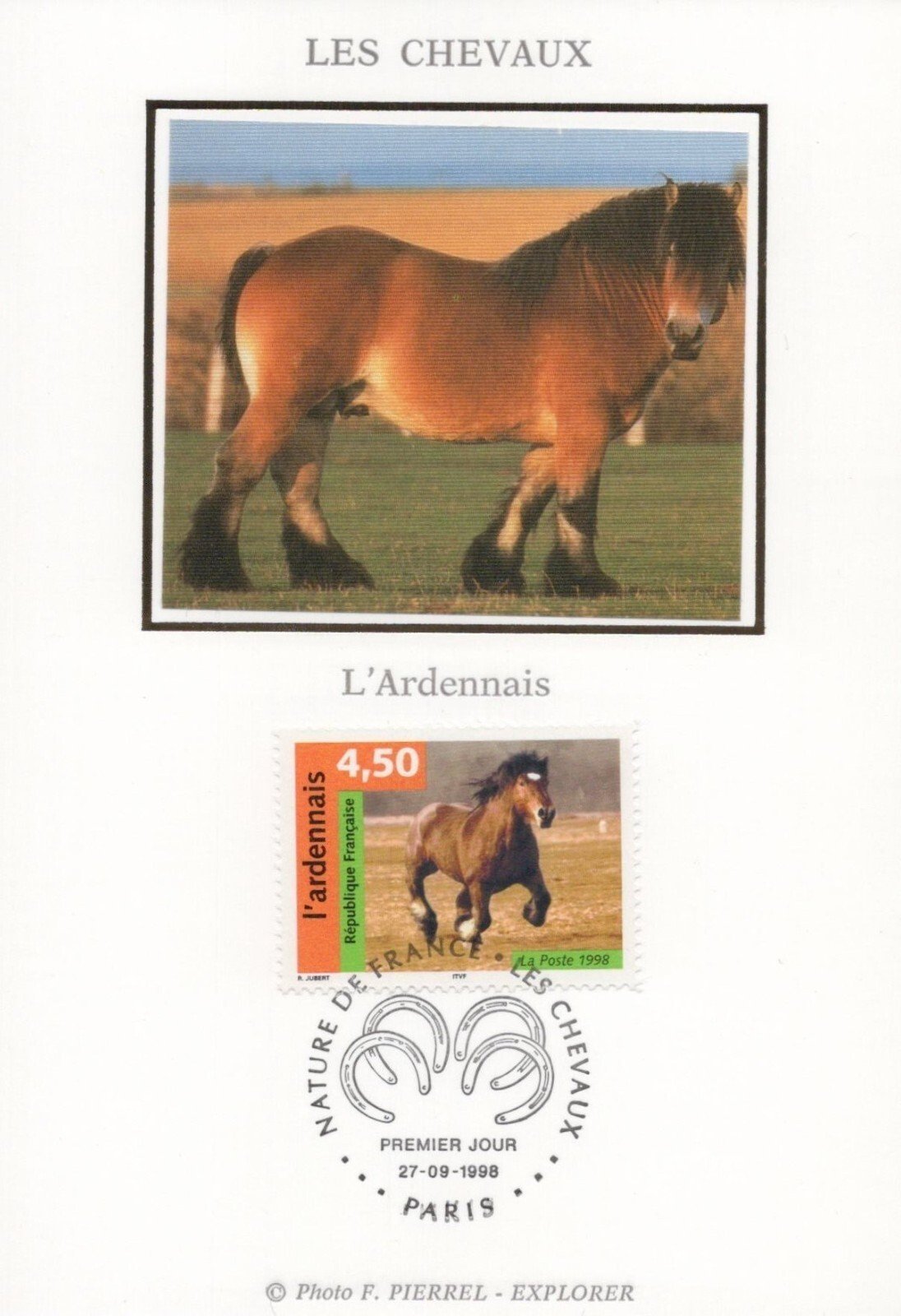 France First Day Cover & Maximum Card Horses In Pasture ZAYIX 0125M0420