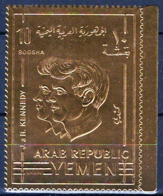Yemen 860 MNH Gold Foil John F. Kennedy Historical Figure ZAYIX 013122S16