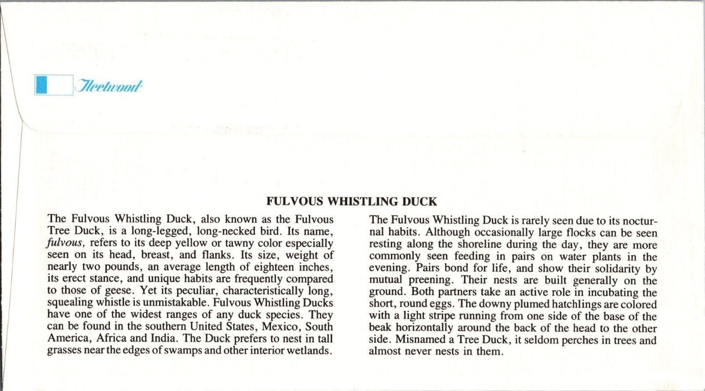 1986 US RW53 Fleetwood FDC Federal Hunting Permit Duck Stamp ZAYIX 113022SM82