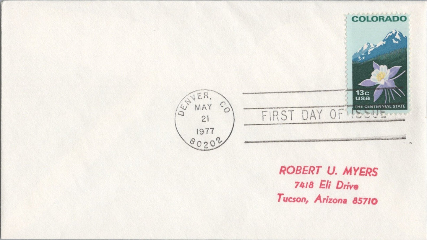 US First Day Cover FDC Colorado Statehood FDC Flowers ZAYIX 041322SM73